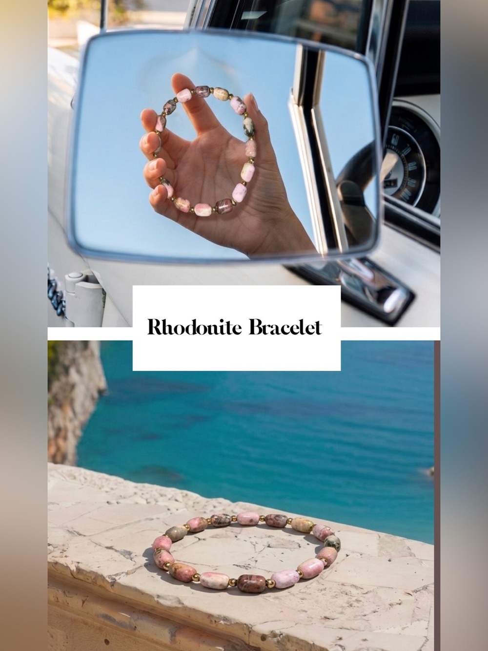 African Pink Rhodonite bracelet 💕